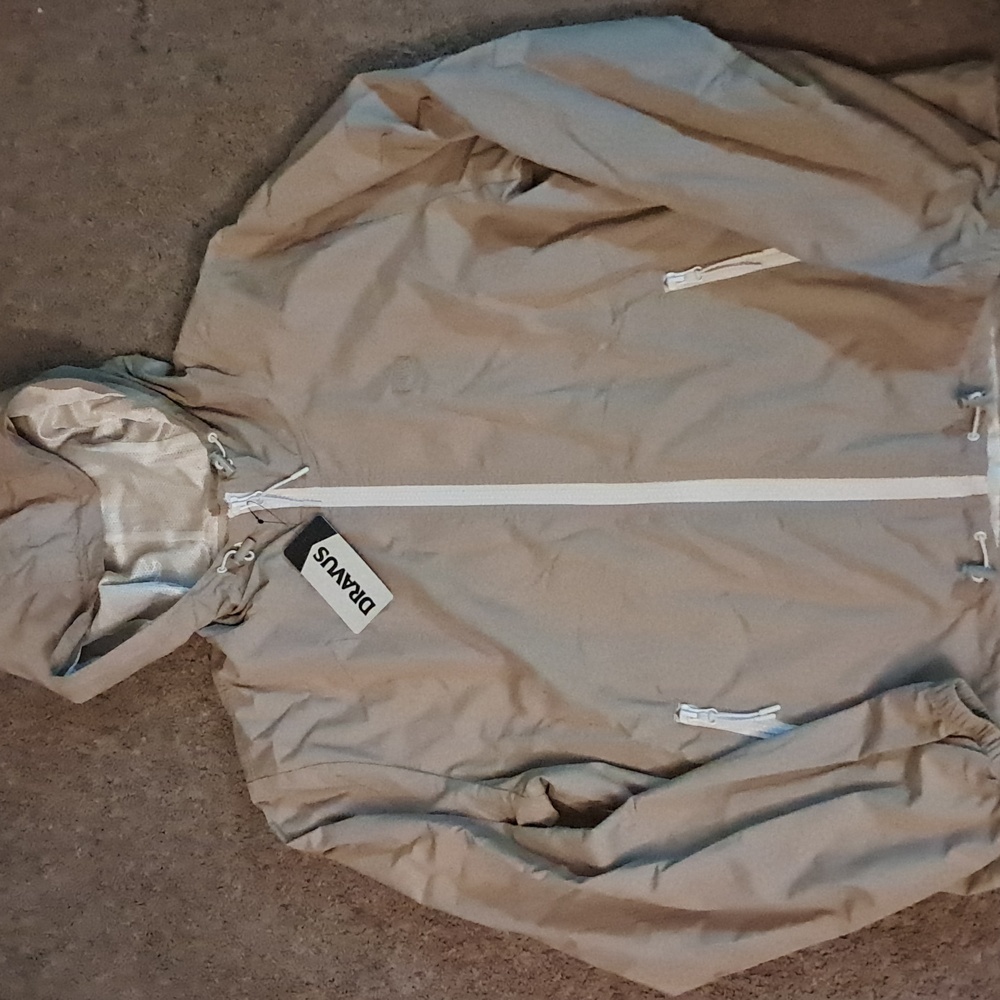 DRAVUS Cream Hooded Zip Up Jacket